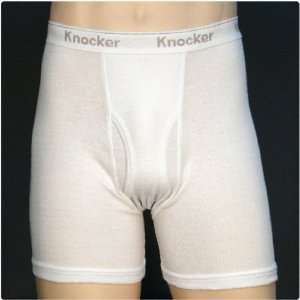  Knocker Boxer Briefs 2 Pairs White (Size Large) Sports 