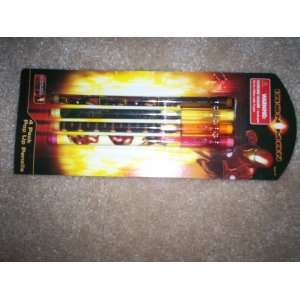  Iron Man Pop Up Pencils 4 Pack: Office Products
