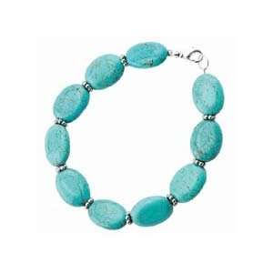    Flat Oval Dyed Turquoise Bracelet Beading Kit
