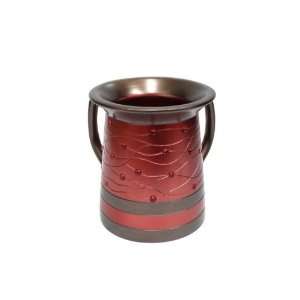   Washing Cup with Red Rhinestones and Line Pattern 