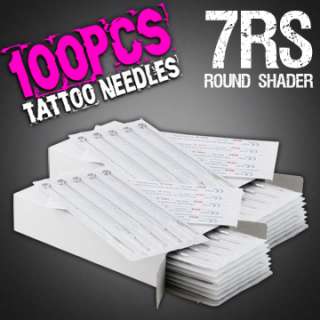 NEW 100 PCS 7RS DISPOSABLE STERILE TATTOO NEEDLES 7 ROUND SHADER 