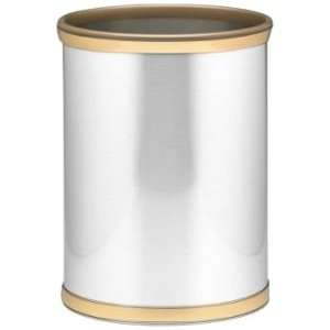   /Brass Waste Basket with 3/4 Inch Brushed Brass Band and Gold Bumper