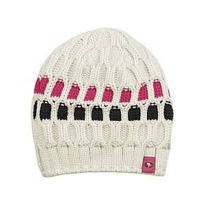   Womens Pink Breast Cancer Uncuffed Knit Hat Beanie: Sports & Outdoors