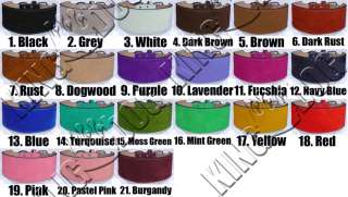   Suede Leather Dog Collar Plain Pitbull Choose From 21 Colors  