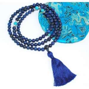 8mm Lapis Lazuli Mala Buddhist Prayer Beads (Made and Shipped From the 