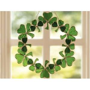  Shamrock Stained Glass Wreath: Home & Kitchen