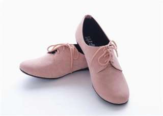 NIB Pink Lace Up Flat Oxford Boots Booties Shoes  