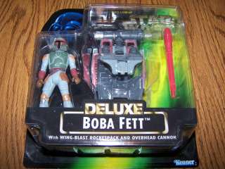 Star Wars Deluxe Boba Fett with Wing Blast Rocket Pack and Overhead 