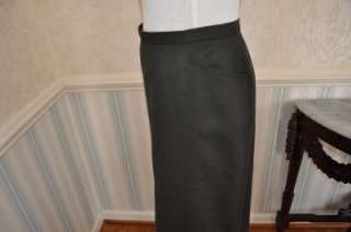 Talbots Womens Skirt SIZE 16 Green 100% Pure Wool Lined  Front Slit 