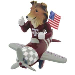  NCAA Mascot Airplane Ornament   Texas A&M Case Pack 6 