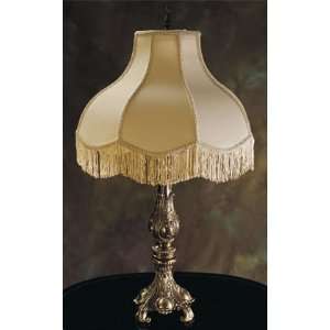   bronze finished lamp with fringed tulip shade: Home Improvement