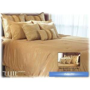 8pc Southern Textiles Tula Stripe Gold Cal King Bedding Bed in a Bag 