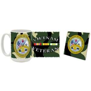 US Army Vietnam Veteran Ribbon WC Coffee Mug/Coaster:  