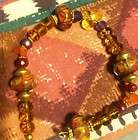   25 Ruby, Sapphire, Citrine, Amethyst, Lampwork Boro Bead Bracelet