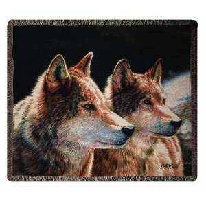  Brothers of the Wild Wolf Tapestry Throw: Home & Kitchen