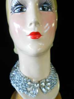 Vintage 50s Gray Pearl Cluster Collar B Fisch Silver tones Flower 