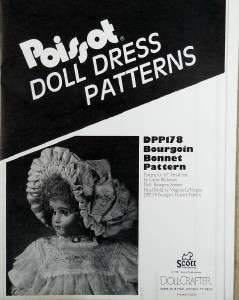 Poissot DPP178 Bourgoin Bonnet Doll Pattern 16 Head  