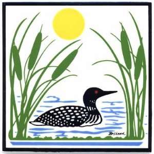   LAKE WITH CATTAILS TILE   WALL PLAQUE   TRIVET WL 5