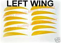 12 LEFT WING FEATHERS Archery GOLD Arrow Fletching 4  