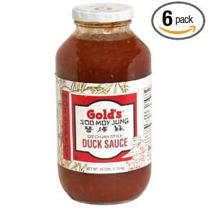 Golds Duck Sauce, Hot Spicy, Szechuan, 40 Ounce Glass Bottle (Pack of 