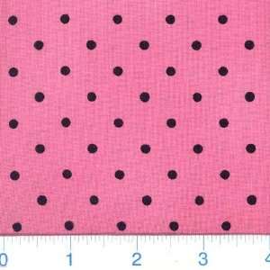  45 Wide Be Mine Polka Dots Pink Black Fabric By The Yard 