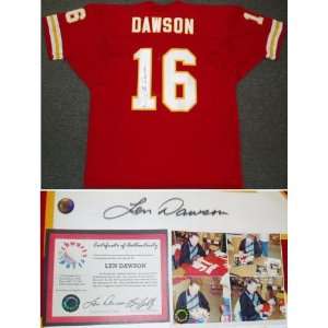  Len Dawson Signed Chiefs t/b Red Jersey: Sports & Outdoors