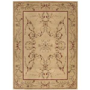  Ashton House Collection Light Gold Floral Vines Wool Area 