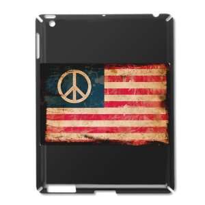    iPad 2 Case Black of Worn US Flag Peace Symbol 