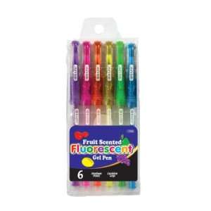  6 Scented Fluorescent Color Gel Pen w/ Grip Case Pack 144 