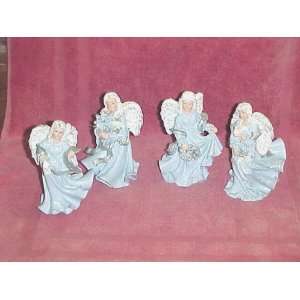  Set of 4 Angels in Blue Gowns 