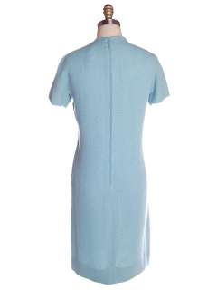 Vintage Blue Wool Tweed Dress&Coat 1960s B.H. Wragge SM  