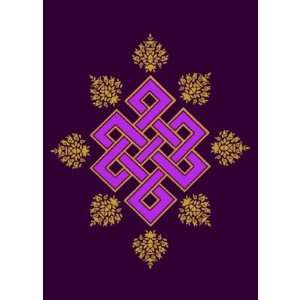  Buddhist Mystical Endless Knot with Lotuses Greeting Cards 