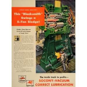  1947 Ad Socony Vacuum Oil Drop Hammer Gargoyle Pegasus 