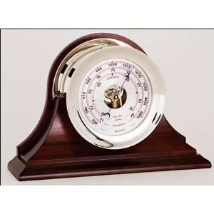  6 Chelsea Ships Bell Barometer in Nickel on Traditional 