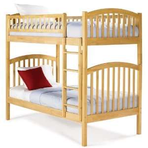  Twin Size Bunk Bed Natural Maple Finish: Home & Kitchen