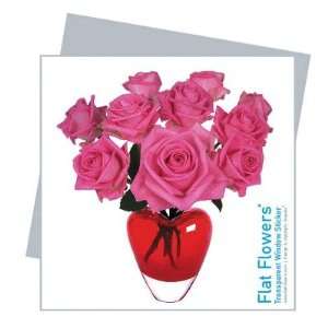  Flat Flowers Greetings in Roses Heart Color Red