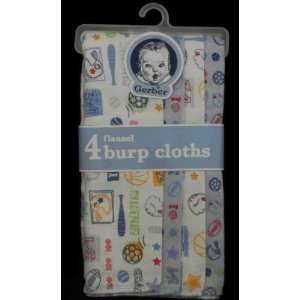  Baby Boy Flannel Burp cloths   Pack of 4: Baby