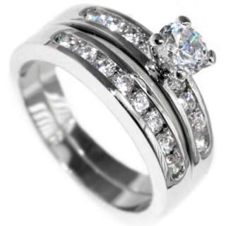 35CTW BRILLIANT CUT CHANNEL  WEDDING RING SET* size 7  