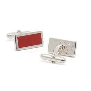  Penn Palestra Sterling Silver Cufflinks with Red Wood 
