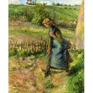  Oil Painting: Woman Digging: Camille Pissarro Hand Painted 