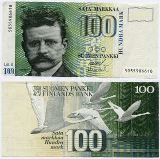   Hundra Mark Rare Banknote *, FINE+ Suomen Pankki   