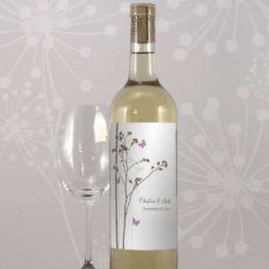  Romantic Butterfly Wine Label   Ruby: Kitchen & Dining