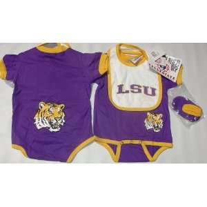   Tigers LSU NCAA Creeper/Bootie Set 6 9 Months: Sports & Outdoors