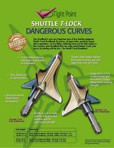 NEW Shuttle T Tight Point fixed broadheads 3 blade 100g  