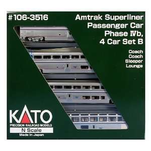  N Superliner Set, Amtrak/Phase IVb B (4) Toys & Games