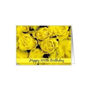 happy 100th birthday yellow roses Card: Toys & Games