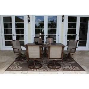  Chub Cay 7 pc Slatted Swivel Dining Group w/Free Umbrella 