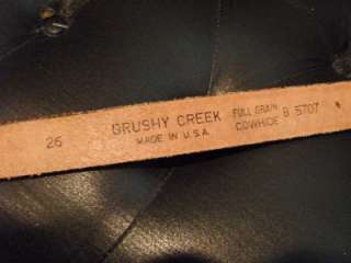 Brushy Creek Tooled Black Leather 26 Belt USA  