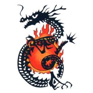  Flaming Sun & Dragon Temporaray Tattoo: Toys & Games
