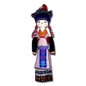 Peacock CHINADOLL8 12 Inch Wood Doll with various minority costumes
